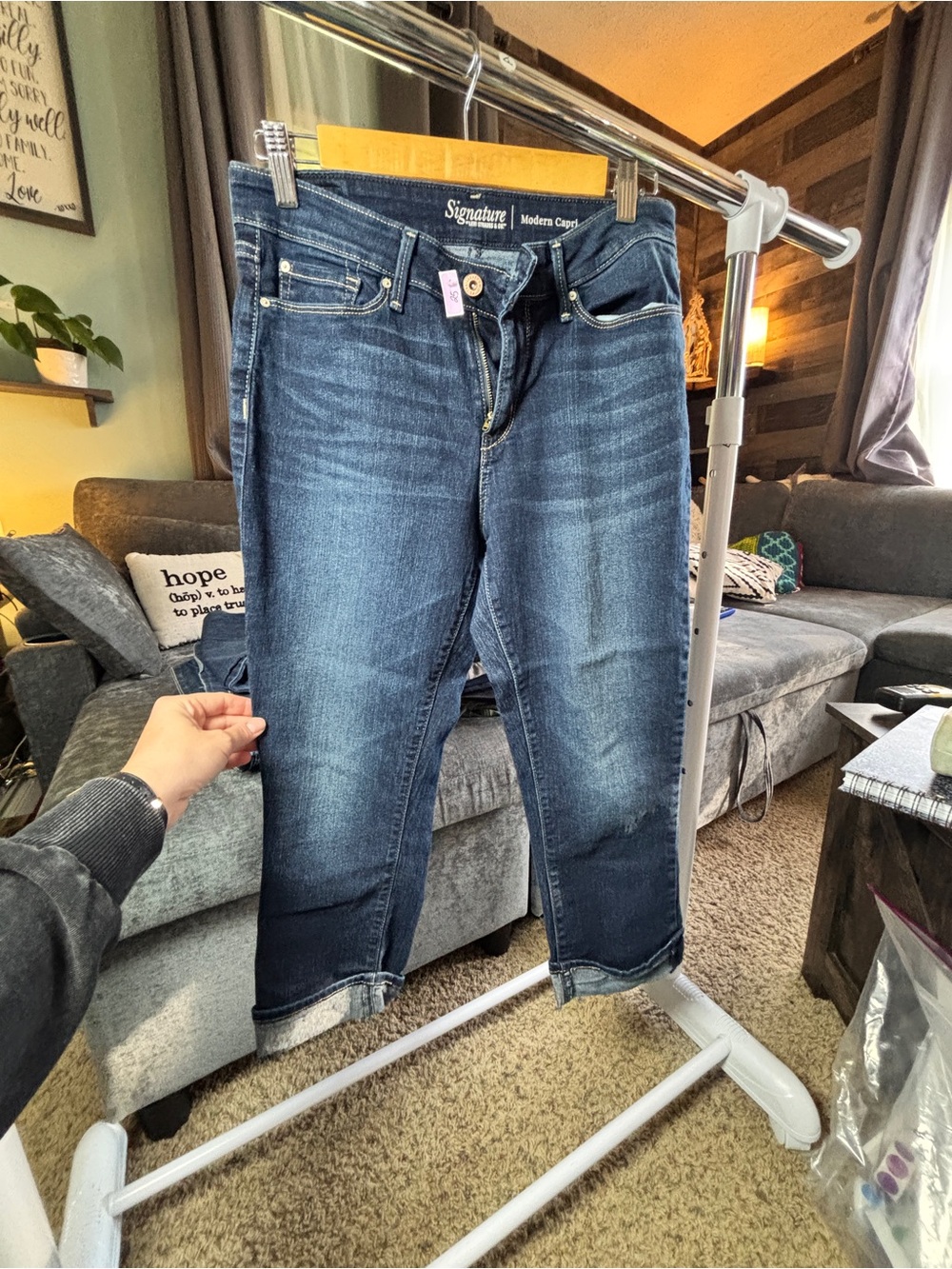 Signature by Levi Strauss Dark Blue Cropped Jeans